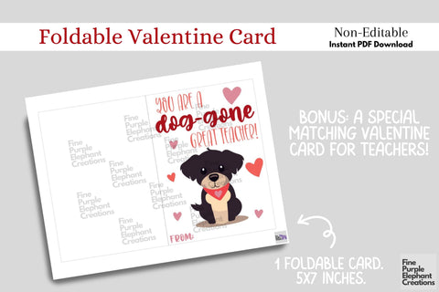 Printable Kids Dog Puppy Valentine Digital Paper Cards Digital Pattern Fine Purple Elephant Creations 