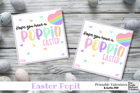 Printable Kids Fidget Pop It Poppin Easter Popit Paper Cards Digital Pattern Fine Purple Elephant Creations 