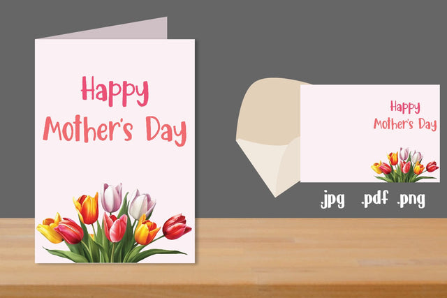 Printable Mother's Day Card Template SVG zafrans studio 