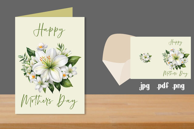 Printable Mother's Day Card Template SVG zafrans studio 