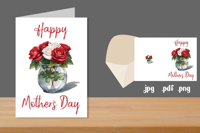 Printable Mother's Day Card Template SVG zafrans studio 