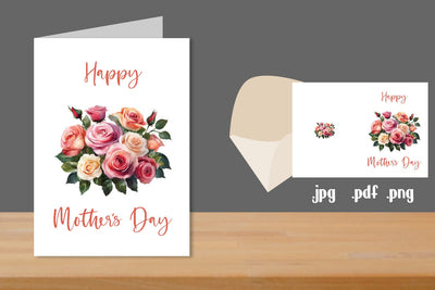 Printable Mother's Day Card Template SVG zafrans studio 