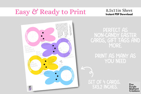 Printable Play Dough Easter Bunny Marshmallow Peeps Digital Paper Playdoh Cards Digital Pattern Fine Purple Elephant Creations 