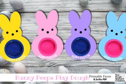 Printable Play Dough Easter Bunny Marshmallow Peeps Digital Paper Playdoh Cards Digital Pattern Fine Purple Elephant Creations 