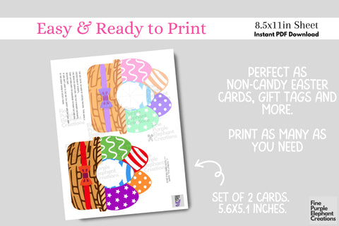 Printable Play Dough Easter Egg Basket Digital Paper Playdoh Cards Digital Pattern Fine Purple Elephant Creations 