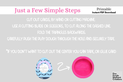 Printable Play Dough Easter Eggs Digital Paper Playdoh Cards Digital Pattern Fine Purple Elephant Creations 