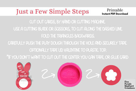 Printable Play Dough Fluffy Tail Easter Bunny Butt Digital Paper Playdoh Cards Digital Pattern Fine Purple Elephant Creations 