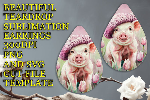 printable sublimation PNG, Gorgeous teardrop earrings design, Animals Sublimation HoodArtCraft 