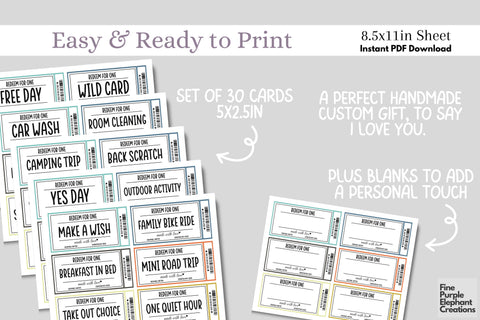 Printable Wood Texture Father's Day Digital Coupon Book Cards Digital Pattern Fine Purple Elephant Creations 