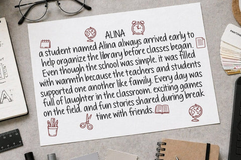 Private Student with Extras Font Studio Natural Ink 
