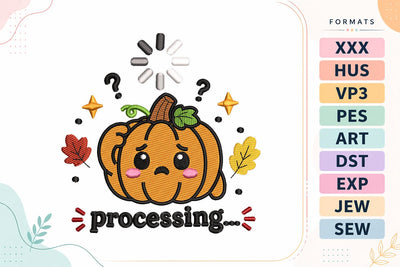 Processing Funny Halloween Pumpkin Embroidery Design Embroidery/Applique DESIGNS sg embroidery 