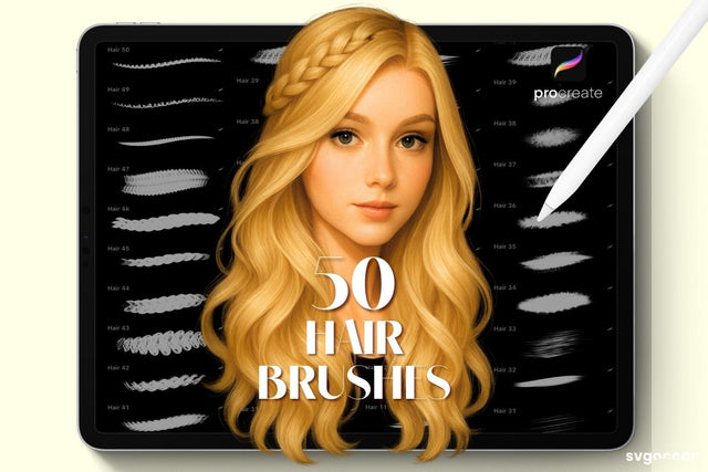 Procreate Hair Brushes SVG SvgOcean 