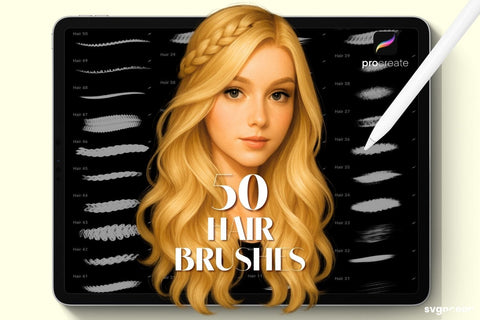 Procreate Hair Brushes SVG SvgOcean 