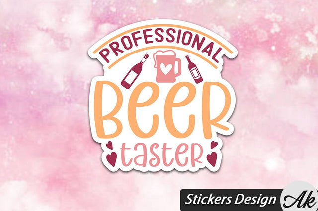 Professional Beer Taster Stickers Design SVG akazaddesign 