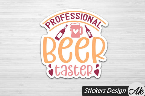 Professional Beer Taster Stickers Design SVG akazaddesign 