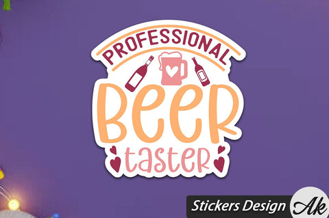 Professional Beer Taster Stickers Design SVG akazaddesign 