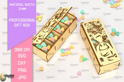 Professional Gift Box Laser Cut. 3D Favor Box SVG Laser Cut SVG Evgenyia Guschina 