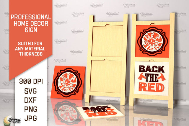 Professional Home Decor Sign Laser Cut. Firefighter SVG SVG Evgenyia Guschina 