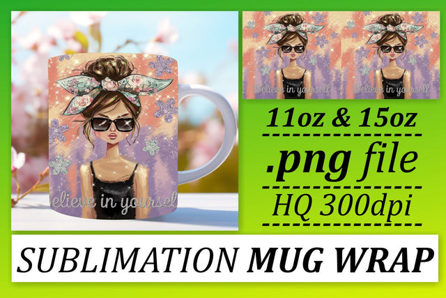 Professional mug wrap designs, impress your friends! , Woman Sublimation afrosvg 