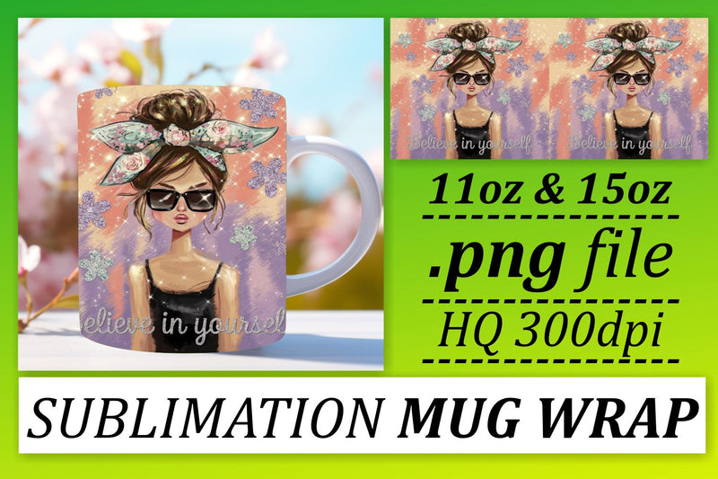 Professional mug wrap designs, impress your friends! , Woman Sublimation afrosvg 