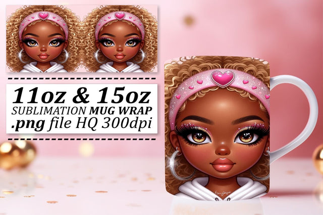 Professional-quality mug wraps, designed for sublimation! , Love Girl Sublimation afrosvg 