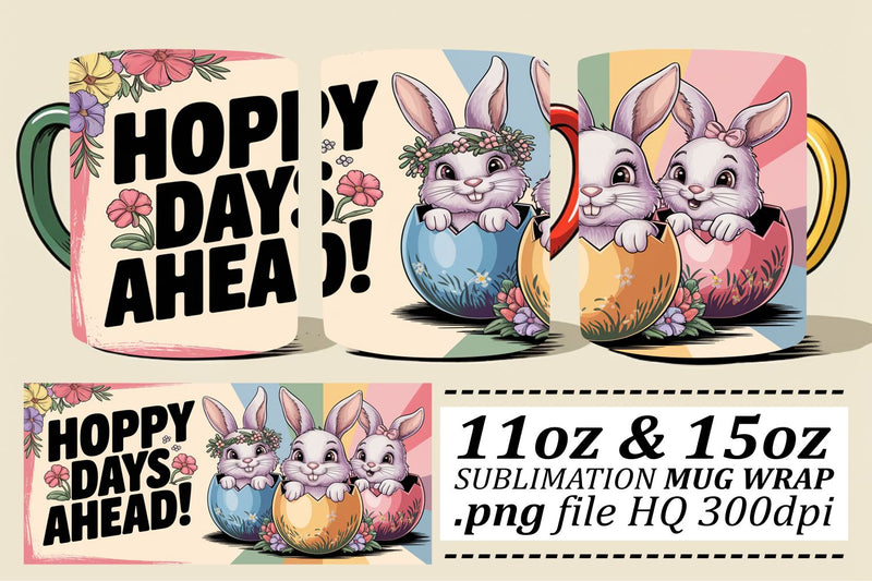 Professional-quality mug wraps, stand out with style! , Easter Sublimation afrosvg 