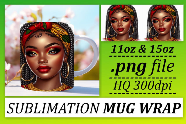 Professional-quality mug wraps, stand out with style! , Love Girl Sublimation afrosvg 