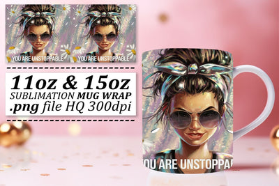 Professional-quality mug wraps, stand out with style! , Woman Sublimation afrosvg 