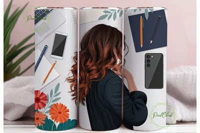Professional Woman Floral 20oz Tumbler Sublimation PixelChick 