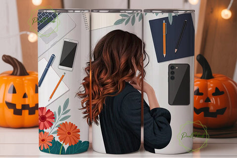 Professional Woman Floral 20oz Tumbler Sublimation PixelChick 
