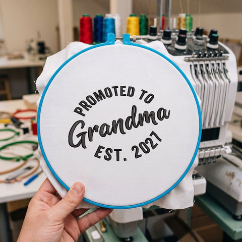 Promoted to Grandma 2027 Embroidery Design – Grandma Est 2027 Pregnancy Announcement Machine Embroidery File Embroidery/Applique DESIGNS PatternFeed8 
