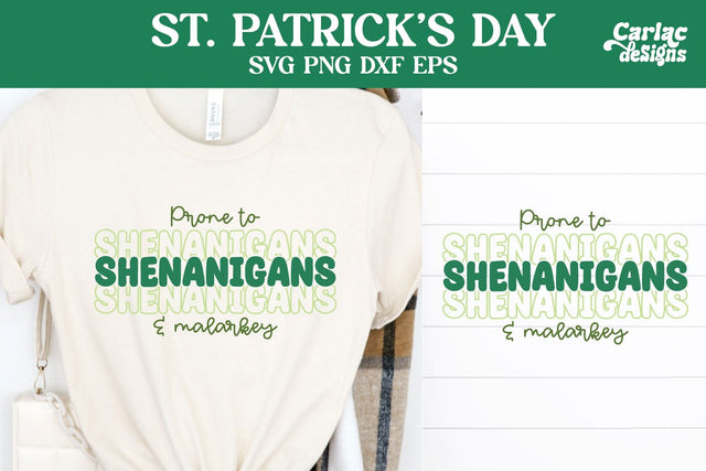 Prone to Shenanigans SVG, St Patrick's Day SVG SVG Carla C Designs 