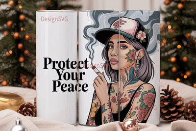 Protect Your Peace Tumbler Wrap Sublimation DesignSVG 