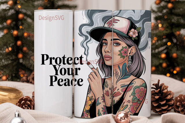 Protect Your Peace Tumbler Wrap Sublimation DesignSVG 