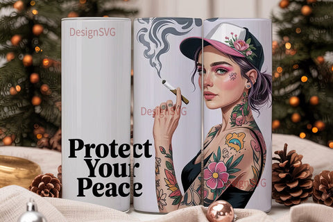 Protect Your Peace Tumbler Wrap Sublimation DesignSVG 