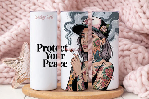 Protect Your Peace Tumbler Wrap Sublimation DesignSVG 