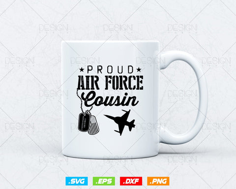 Proud Air Force Cousin Gifts USAF Graduation Family Svg Png, Air Force Tshirt, USA Flag Svg, Svg Files for Cricut, Instant download SVG DesignDestine 