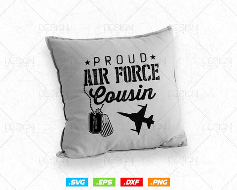 Proud Air Force Cousin Gifts USAF Graduation Family Svg Png, Air Force Tshirt, USA Flag Svg, Svg Files for Cricut, Instant download SVG DesignDestine 