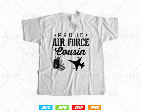Proud Air Force Cousin Gifts USAF Graduation Family Svg Png, Air Force Tshirt, USA Flag Svg, Svg Files for Cricut, Instant download SVG DesignDestine 