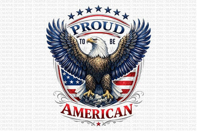 Proud American PNG Patriotic Eagle Sublimation Design SVG BillahCrafts 