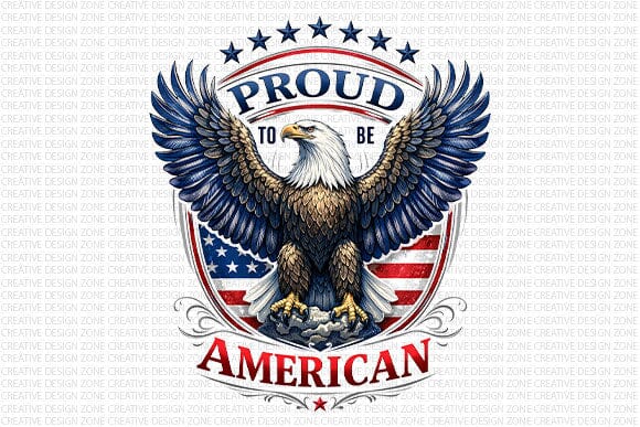 Proud American PNG Patriotic Eagle Sublimation Design SVG BillahCrafts 