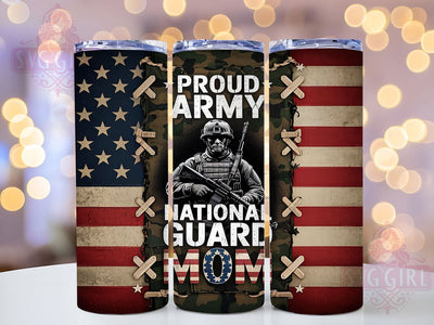 Proud Army National Guard Mom Tumbler, Army National Guard Tumbler Wrap, National Guard Mom Drinkware, 20Oz Patriotic Tumbler, Military Mom Sublimation Design, Patriotic Mom Gift Idea Sublimation SvggirlplusArt 