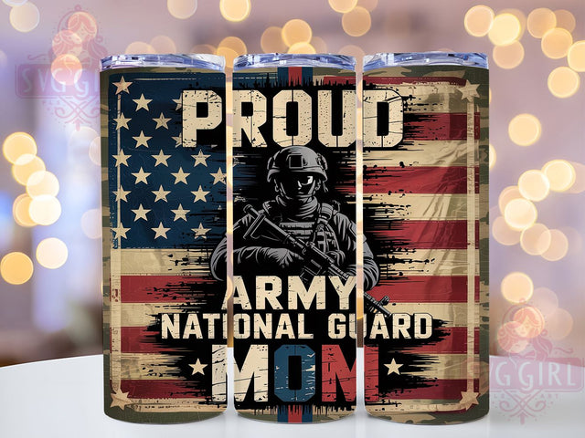 Proud Army National Guard Mom Tumbler, Army National Guard Tumbler Wrap, National Guard Mom Drinkware, 20Oz Patriotic Tumbler, Military Mom Sublimation Design, Patriotic Mom Gift Idea Sublimation SvggirlplusArt 