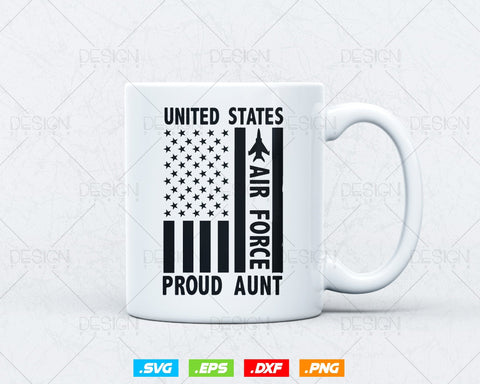 Proud Aunt US Air Force USA Flag Svg, USAF Family Gifts, Aunty Svg, Mom Life Svg, Military Veteran, Svg Files for Cricut, Instant download SVG DesignDestine 