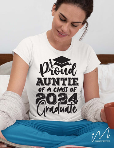 Proud auntie of a class of 2024 graduate svg,Graduation t shirt svg, Graduation 2024, Proud graduation 2024 svg, Class of 2024 svg, Funny graduation svg, Graduate cut files, Graduation mug svg SVG Isabella Machell 