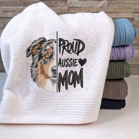 Proud Aussie Mom Embroidery Design – Australian Shepherd Dog Mom Machine Embroidery File, 9 Sizes 3 to 8 Inch Embroidery/Applique DESIGNS PatternFeed8 