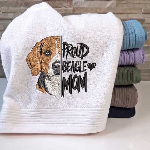Proud Beagle Mom Embroidery Design – Beagle Dog Mom Portrait Machine Embroidery File, 9 Sizes 3 to 8 Inch Embroidery/Applique DESIGNS PatternFeed8 