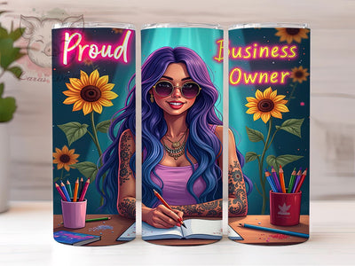 Proud Business Owner, 20oz Tumbler Wrap, Entrepreneur Gift, Business Owner Tumbler, Funny Drinkware, Custom Sublimation, Unique Gifts Sublimation Lara' s Designs 