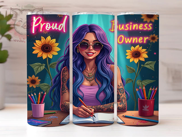Proud Business Owner, 20oz Tumbler Wrap, Entrepreneur Gift, Business Owner Tumbler, Funny Drinkware, Custom Sublimation, Unique Gifts Sublimation Lara' s Designs 