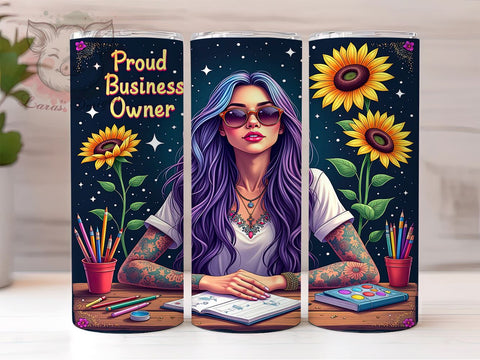Proud Business Owner, 20oz Tumbler Wrap, Entrepreneur Gift, Business Owner Tumbler, Funny Drinkware, Custom Sublimation, Unique Gifts Sublimation Lara' s Designs 